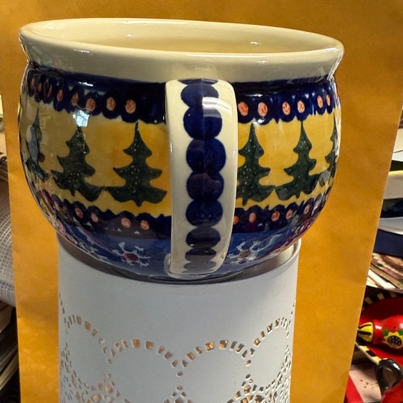 Polish Handcrafted Ceramic Soup Mug - Picture 3 of 4
